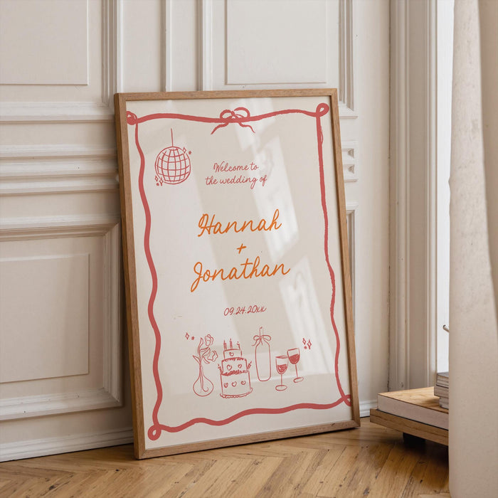 Disco Ball Wedding Welcome Sign