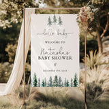 Winter Forest Baby Shower Welcome Sign