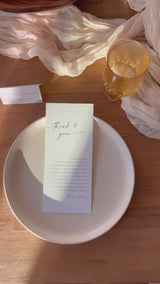 Minimalist Menu + Thank You Letter Template | Wedding Napkin Note | Wedding Menu Thank You | Modern Place Setting Thank You | M9