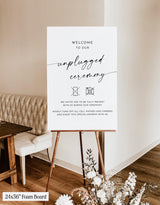 Unplugged Ceremony Wedding Sign - Modern Minimalist