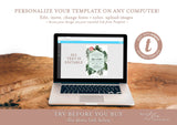 Editable Reception Party Invite Template | Tropical Watercolor Green Leaves