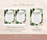 Tropical Scavenger Hunt Bachelorette Editable Game | Printable Palm Leaves Self-Editing Template