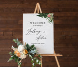 Tropical Greenery Wedding Welcome Sign | Printable Tropical Shower Poster 