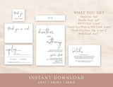 Minimal Wedding Invitation Suite Template | Minimalist Wedding Invite 