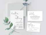 Minimal Wedding Invitation Suite Template | Minimalist Wedding Invite 