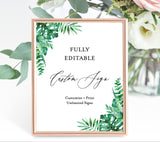 Tropical Custom Sign Template | Tropical Baby Shower Sign 