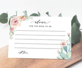 Editable Advice Card Template | Well Wishes for Bride & Groom