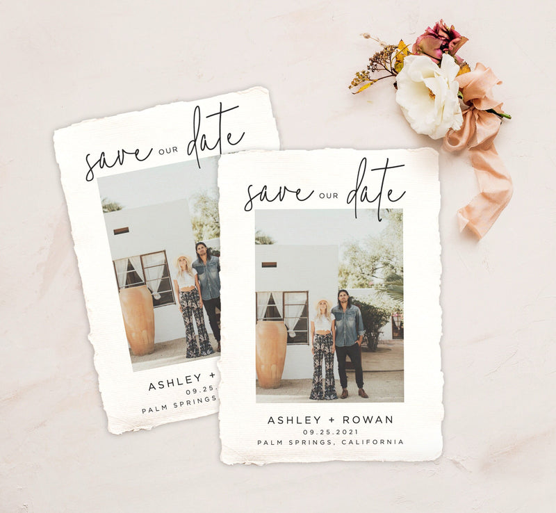 Editable Photo Save the Date Template | Save the Date with Pictures Template 