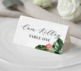 Tropical Wedding Place Cards | Escort Seating Card 