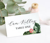 Tropical Wedding Place Cards | Escort Seating Card 