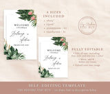 Tropical Greenery Wedding Welcome Sign | Printable Tropical Shower Poster