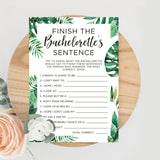 Tropical Bachelorette Party Game | Finish The Bachelorette's Sentence