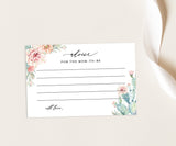 Editable Advice Card Template | Well Wishes for Bride & Groom