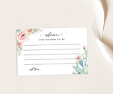 Editable Advice Card Template | Well Wishes for Bride & Groom 