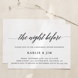 Minimalist Rehearsal Dinner Invitation | The Night Before Invite