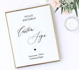 Editable Custom Wedding Sign Template | Minimal Wedding Sign