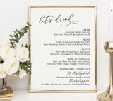 Editable Wedding Bar Sign Template | Wedding Signature Drinks Sign