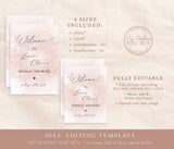 Blush Welcome Sign Editable Template | Blush Bridal Shower Welcome Poster