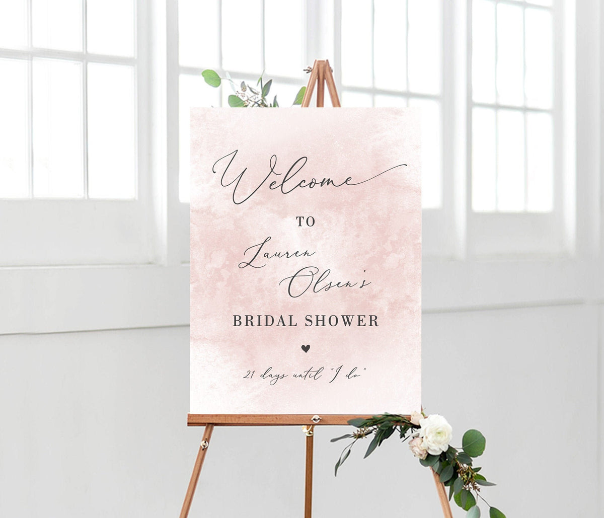 Blush Welcome Sign Editable Template | Blush Bridal Shower Welcome Poster