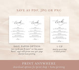 Editable Wedding Bar Sign Template | Minimalist Wedding Drinks Sign