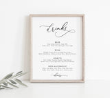 Editable Wedding Bar Sign Template | Minimalist Wedding Drinks Sign