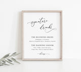 Editable Signature Drinks Sign Template | Minimalist Wedding Bar Sign Template
