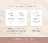 Editable Signature Drinks Sign Template | Minimalist Wedding Bar Sign Template