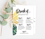 Tropical Bachelorette Drinking Game | Editable Drink If Game 