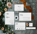 Minimal Wedding Invitation Suite Template | Editable Minimalist Wedding Invite 