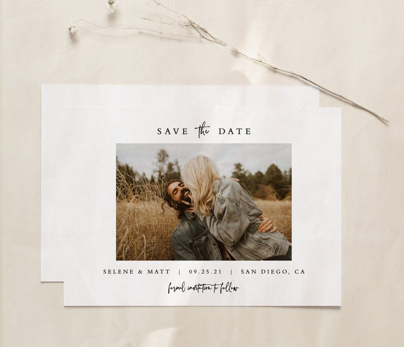 Editable Photo Save the Date Template | Minimalist Save the Date Template 