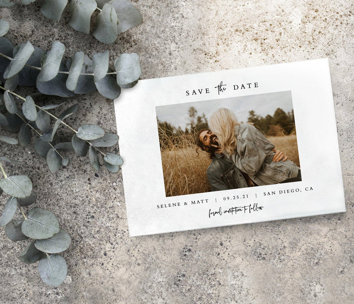 Editable Photo Save the Date Template | Minimalist Save the Date Template
