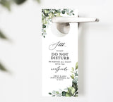 Greenery Door Hanger Wedding Sign | Editable Template