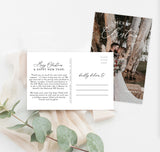 Holiday Photo Postcard Editable Template | Christmas Thank You Wedding Card