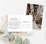Holiday Photo Postcard Editable Template | Christmas Thank You Wedding Card