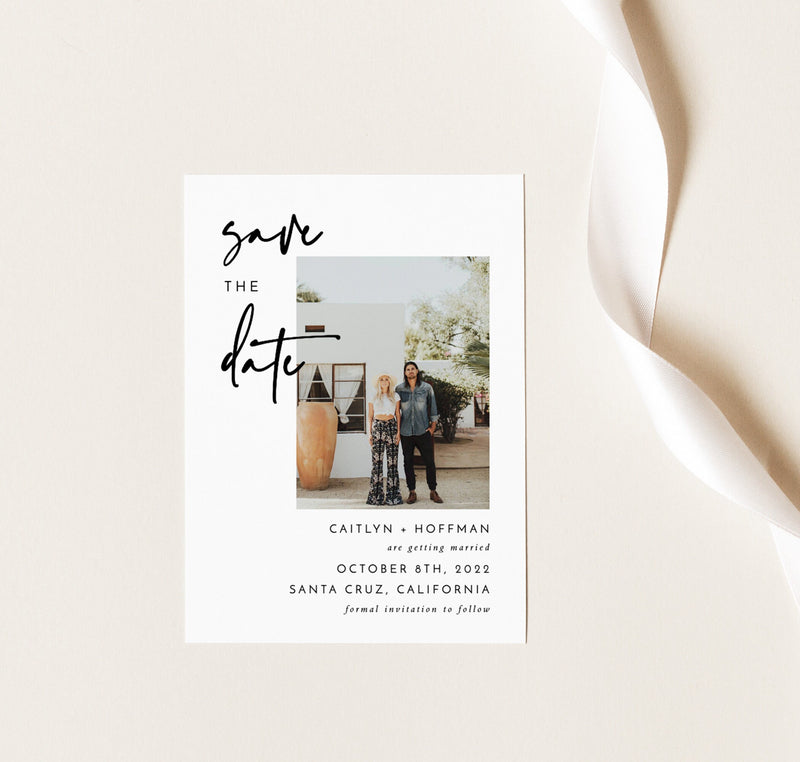 Photo Save the Date Invite | Minimalist Save the Date Template 