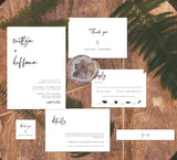 Minimal Wedding Invitation Suite Template | Editable Minimalist Wedding Invite 