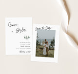 Editable Photo Save the Date Template | Rustic Save the Date Template 