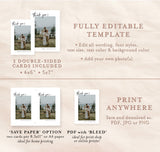 Photo Thank You Card Editable Template | Minimal Wedding Thank You Card