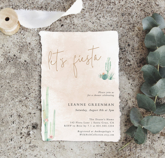 Fiesta Bridal Shower Editable Invitation Template | Southwestern Shower Invite
