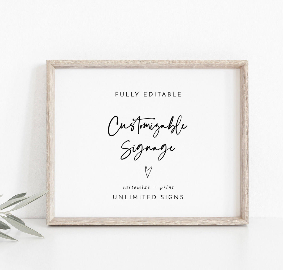 Minimal Custom Sign Template | Customizable Wedding Signage