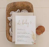 Pampas Grass Bohemian Baby Shower Invitation | Editable Baby Girl Shower Template