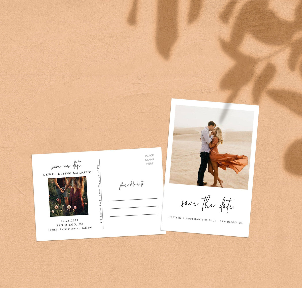 Photo Save the Date Postcard Template | Polaroid Save the Date Invite
