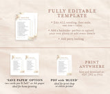 Editable He Said She Said Baby Shower Game | Pampas Grass Palm Fronds