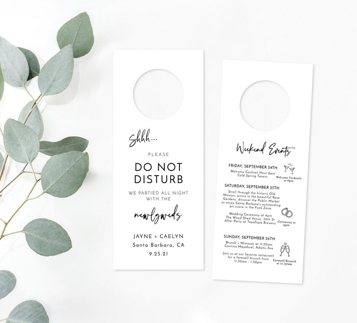 Wedding Welcome Letter & Itinerary Template | Modern Minimalist Wedding Itinerary