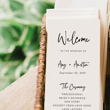 Minimal Wedding Program Template | Printable Order of Service