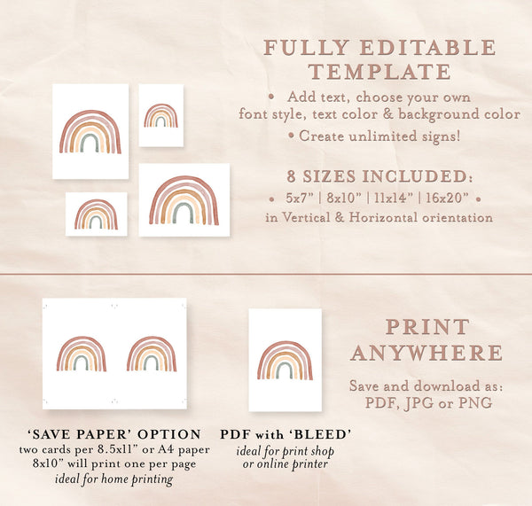 Watercolor Rainbow Print | Gender Neutral Nursery Printable 