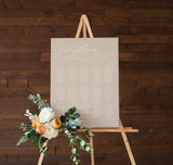 Modern Minimalist Wedding Seating Chart Template | Desert Wedding Seat Chart