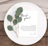 Minimalist Thank You Letter | Wedding Napkin Note