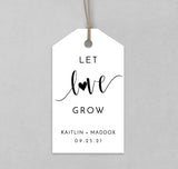Let Love Grow Favor Tag Template | Editable Favor Tag