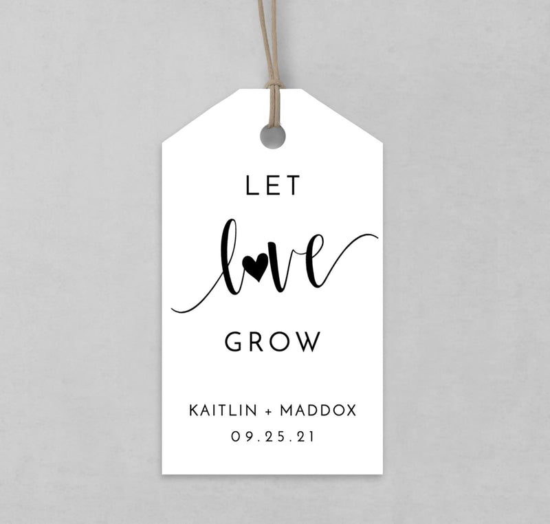 Let Love Grow Favor Tag Template | Editable Favor Tag 